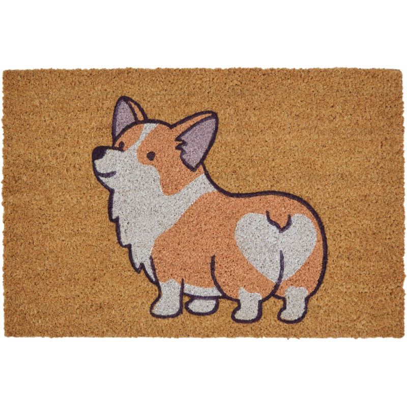 Corgi Design Door Mat / Non Slip Floor Mat Indoor and Outdoor Welcome Mat With Robust Coir For Door Entrances / House Entryway / Kitchen / Outside