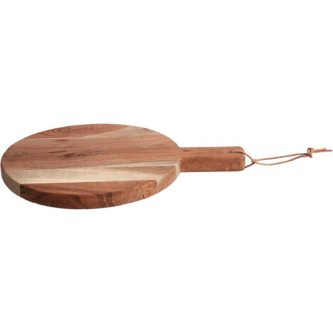 Premier Housewares Dark Brown Extra Small Chopping Board Acacia Wood Brown Boards Wood Round Wooden Chopping Boards Antibacterial Cutting Boards 30 x 3 x 50