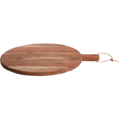 Premier Housewares Dark Brown Large Chopping Board Acacia Wood Brown Boards Wood Round Wooden Chopping Boards Antibacterial Cutting Boards 50 x 3 x 60