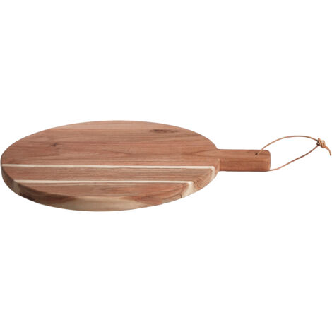 Premier Housewares Dark Brown Medium Chopping Board Acacia Wood Brown Boards Wood Round Wooden Chopping Boards Antibacterial Cutting Boards 45 x 3 x 55