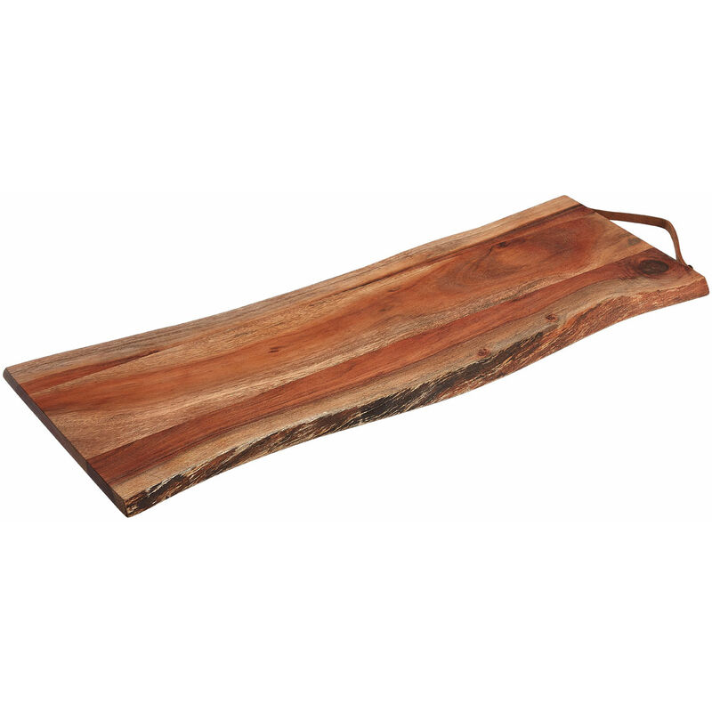 Premier Housewares Dark Brown Small Chopping Board Oil Finished Brown Boards Wood Asymmetric Sides Rectangular Wooden Chopping Boards Antibacterial
