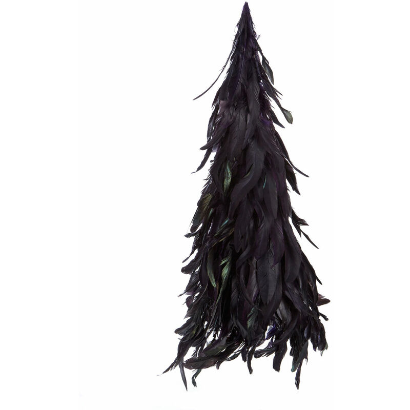 Premier Housewares Dark Purple Small Feather Tree Aesthetic Room Decor Faux Feather Tree Home Decor Decoration For Your Hallway Living Room Office