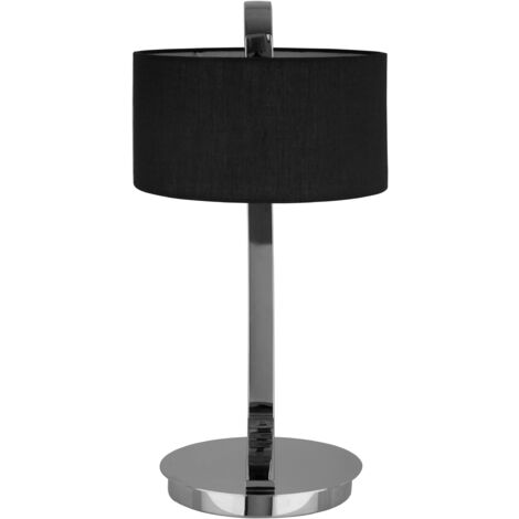 Premier Housewares Desk / Table Lamp for Reading C-Shaped Chrome Metal Stand Study Lamp / Lamps for Office With White Shade / EU Plug Desk Lamps 26 x 52 x 33
