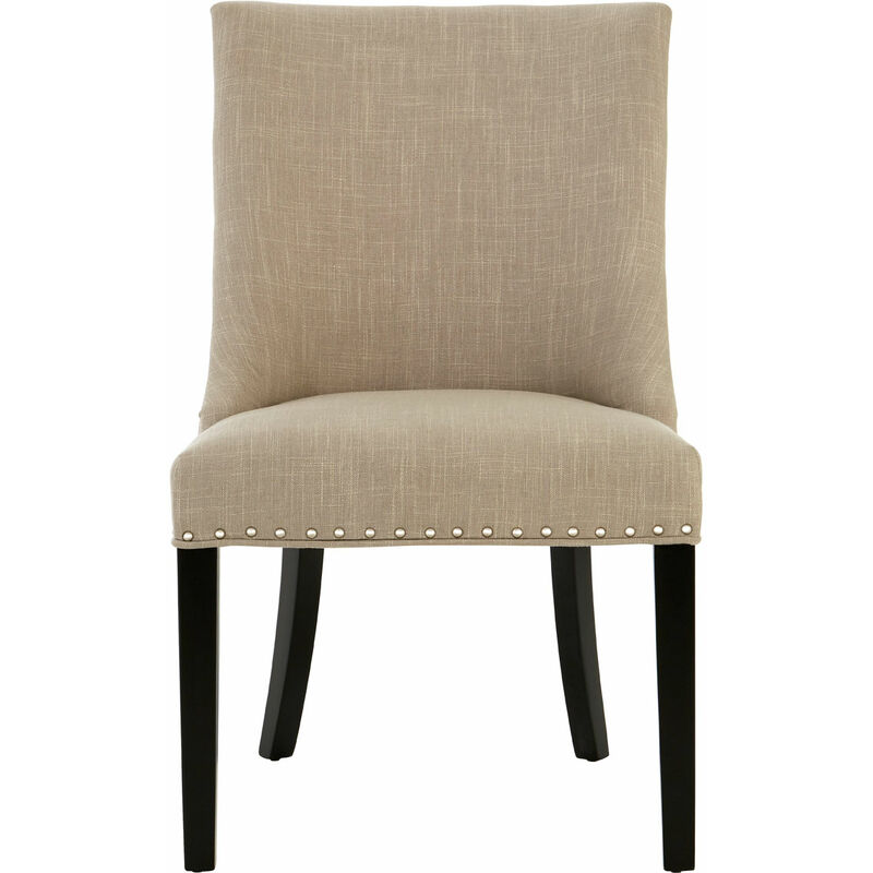 Dining Chair Linen Bedroom Chairs / Stud Detail Chairs For Living Room / Bedroom Chair With Rubberwood Legs / Living Room Chairs 95 x 57 x 67
