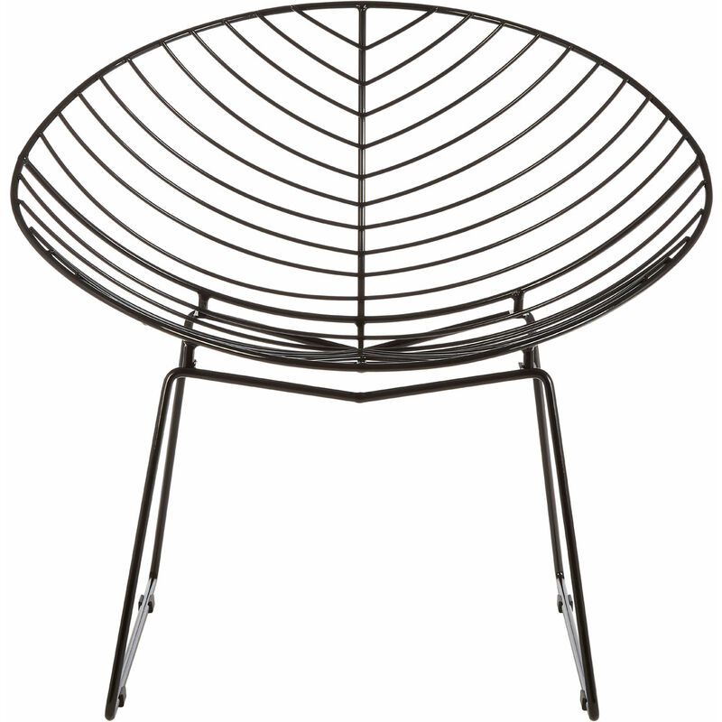 District Black Metal Wire Rounded Wire Chair - Premier Housewares