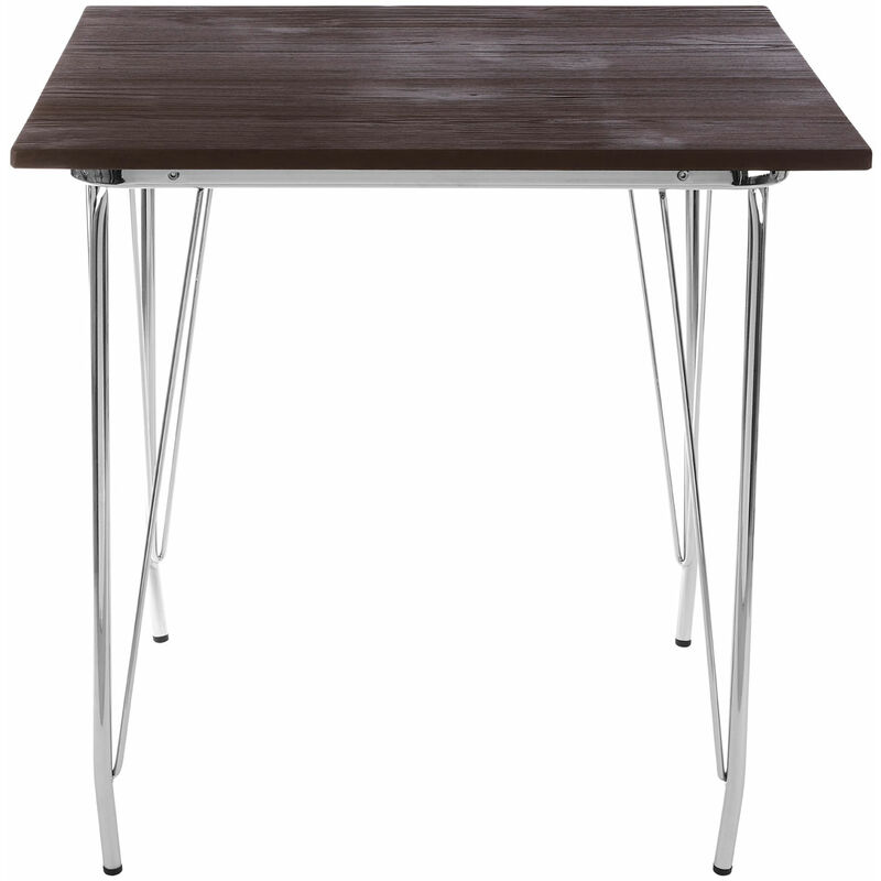 Premier Housewares District Chrome Metal and Elm Wood Table