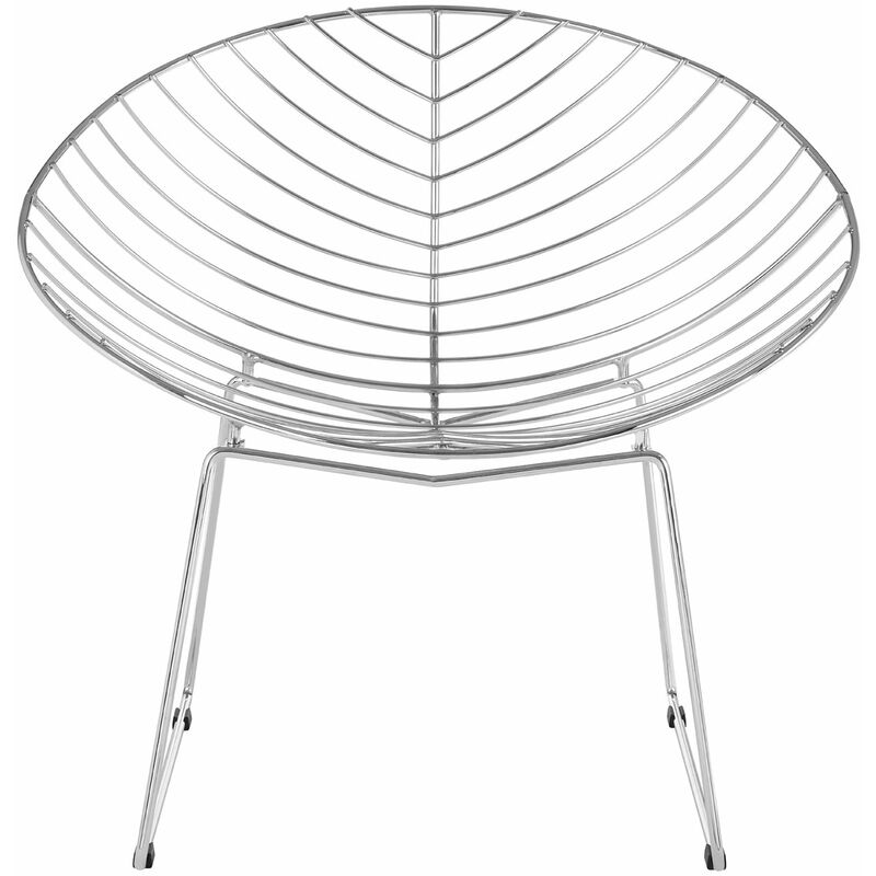 District Chrome Metal Wire Rounded Chair - Premier Housewares