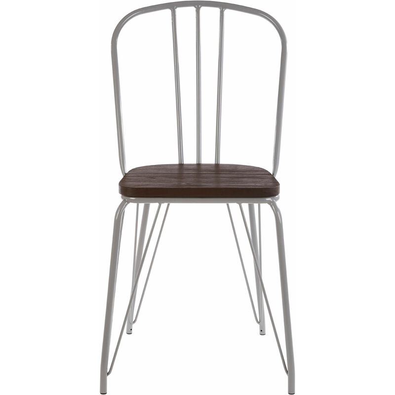 District Grey Metal and Elm Wood Chair - Premier Housewares