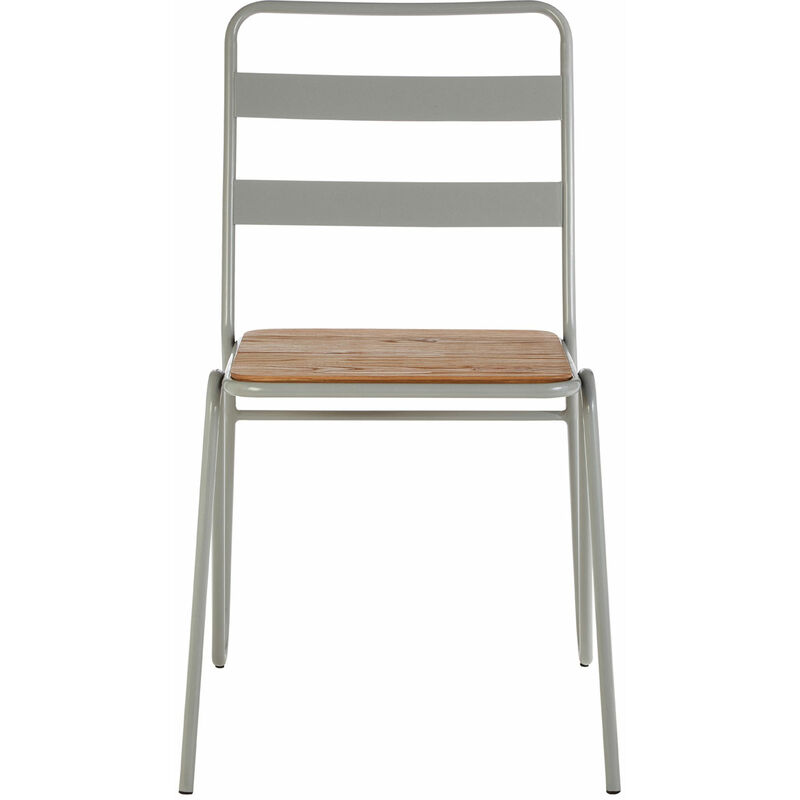 Premier Housewares District Grey Metal and Elm Wood Chair