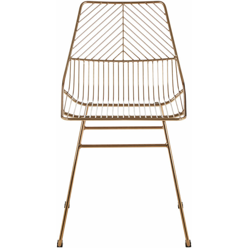 District Small Gold Finish Metal Wire Chair - Premier Housewares