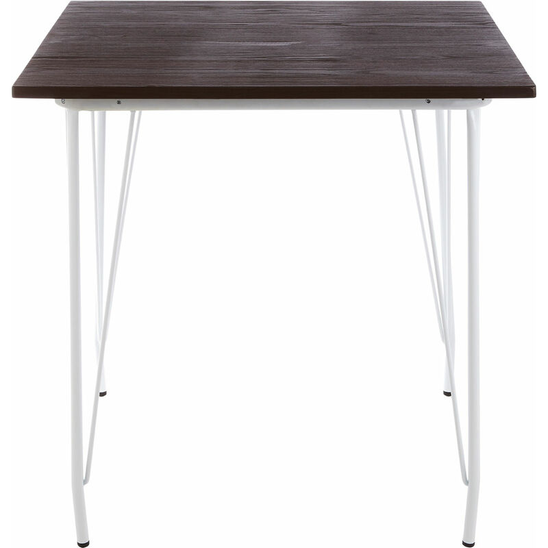 District White Metal and Elm Wood Table - Premier Housewares