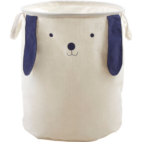 Premier Housewares Dog Face Laundry Bag Collapsible Laundry Basket With Handles Foldable Laundry Storage Basket Organiser Basket For Kids And Adults 38 x 48 x 38