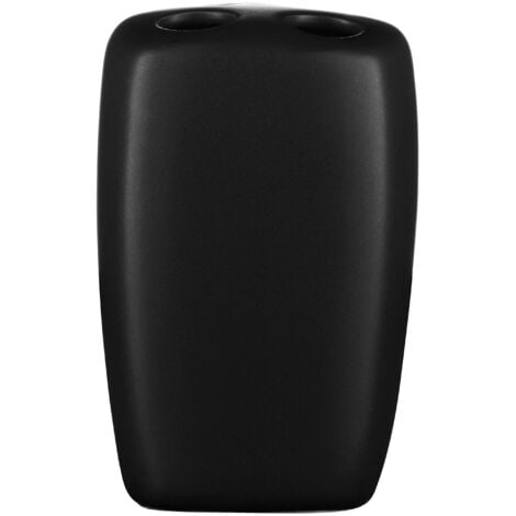 Premier Housewares Electric Toothbrush Holder Black Bathroom Accessories For Small Bathroom Stoneware Toothbrush Holders Matte Toothbrush Caddy 7 x 6 x 11