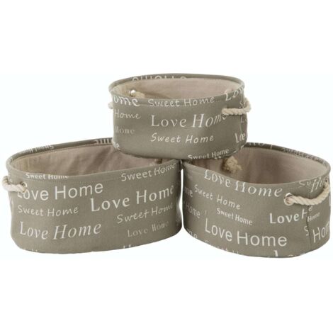 Premier Housewares English Words Oval Storage Hampers - Set of 3