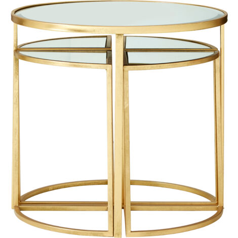 Premier Housewares Farran 5Pc Champagne Finish Iron Tables