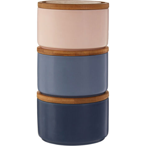 Premier Housewares Fenwick Blue/Pink Storage Canisters