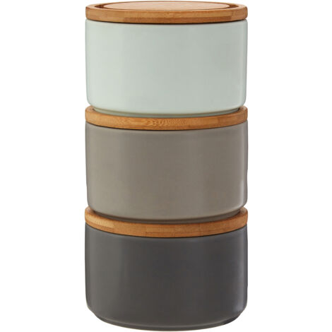 Premier Housewares Fenwick Grey/Pale Blue Storage Canisters