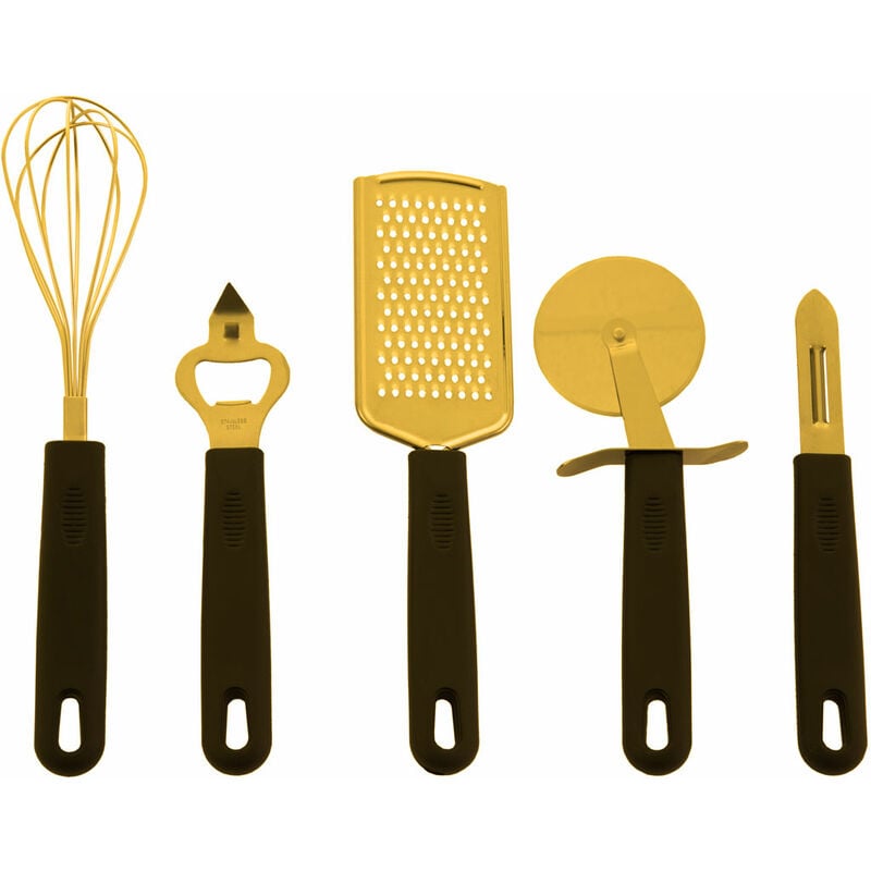 Five Piece Light Gold Kitchen Gadget Set - Premier Housewares