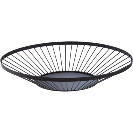 Premier Housewares Flat Fruit Basket with Matte Black Frame