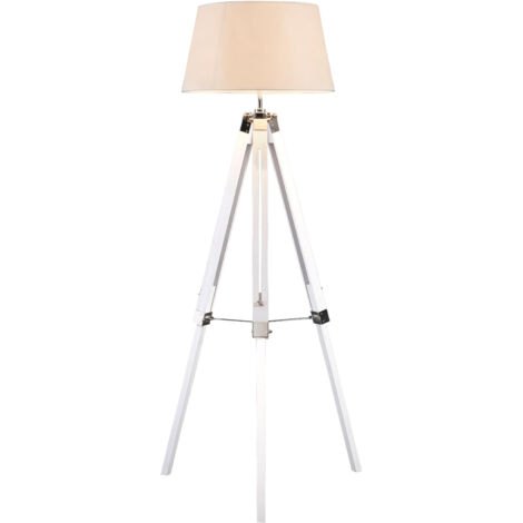 Premier Housewares Floor Lamp Contemporary Floor Lamps For Living Room Reading Light With Tripod Base White Metal Standing Lamp 48 x 48 x 144