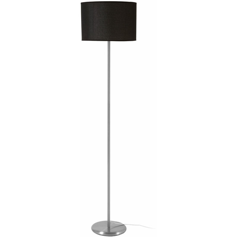 Premier Housewares Floor Lamp / Lamps For Living Room With EU Plug Black Shade LED Reading Lamp With Tall Floor Standing Round Chrome Base 36 x 158 x