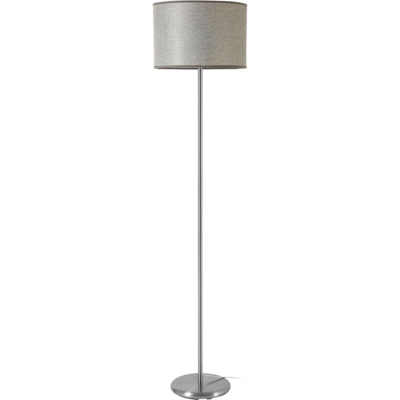 Premier Housewares Floor Lamp / Lamps For Living Room With EU Plug Grey LED Reading Lamp With Tall Floor Standing Round Chrome Base 36 x 158 x 36