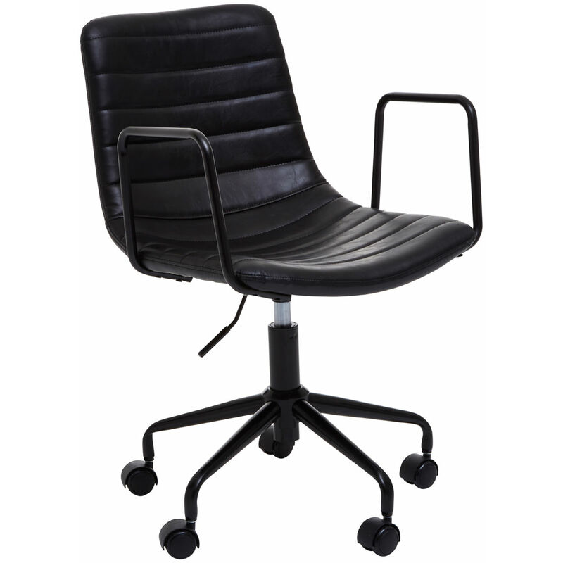 Premier Housewares Forbes Black Leather Chair