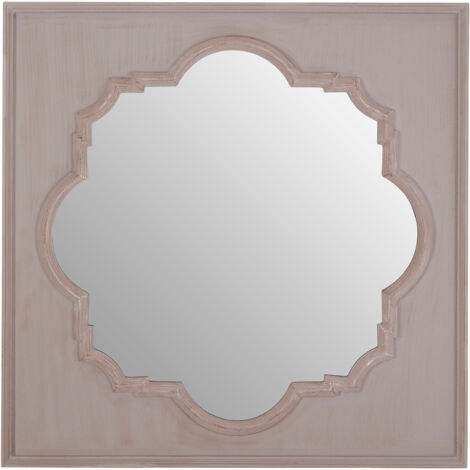 Premier Housewares Fossil grey / Antique Taupe Wall Mirror For Bedroom / Hallway / Living Room Luxurious and Antiquated Look w95 x d3 x h95 cm