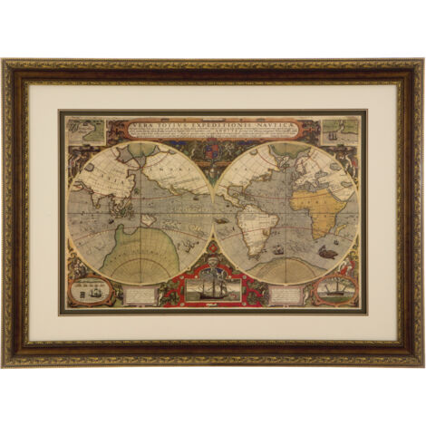 Premier Housewares Framed World Map Wall Art