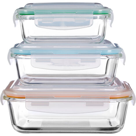 Naturals Glass Meal Prep Containers, 3 Compartment Glass Food Storage  Containers with Airtight Lids (3 Pack, 6 Pieces, 34 ounce - AliExpress