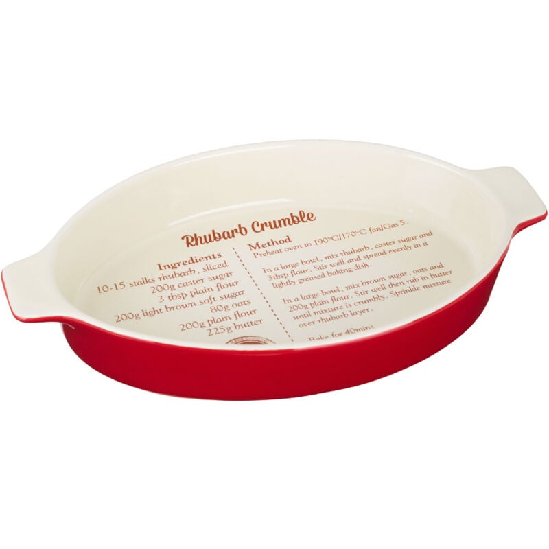 Premier Housewares - From Scratch Red Stoneware Oval Baking Dish