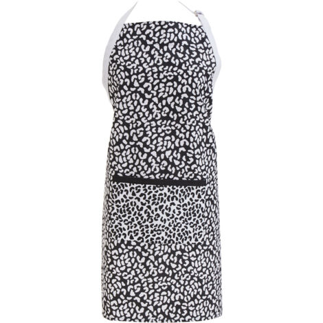 Premier Housewares Frosted Deco Look Aprons For Cooking And Baking Kitchen Aprons for Women 100% Cotton With Black Detailing w68 x d1 x h87cm