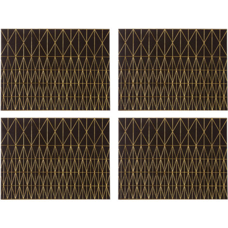 Premier Housewares Geome Prism Black and Gold Placemats