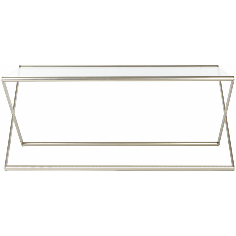 Glass Coffee Table Tempered Glass Silver Coffee Table Glass Coffee Table Living Room Silver Coffee Table Large Coffee Table Satin Nickel 120x60x50