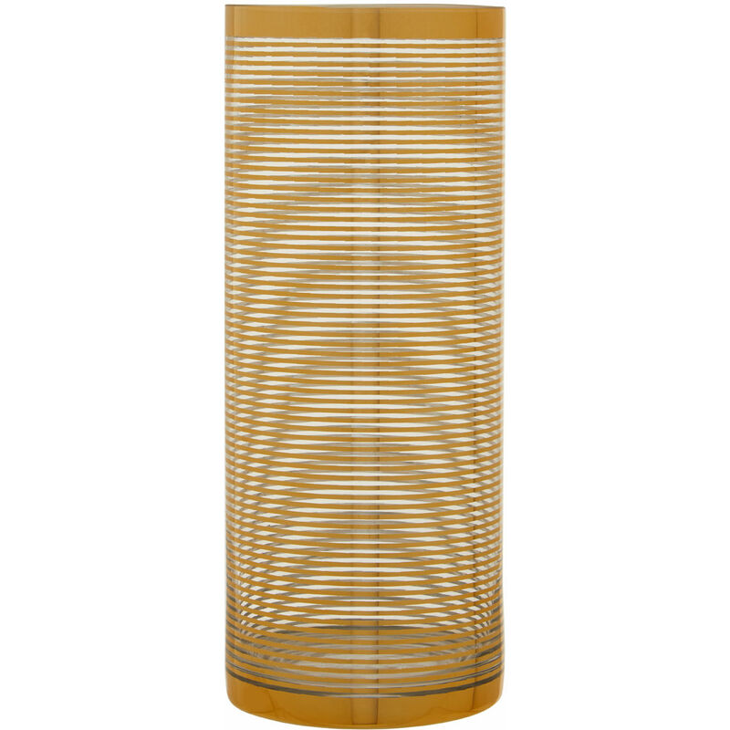 Premier Housewares Gold Finish Decorative Vase/ Accentuated With Stripe Design And Contrasting Rim / Glass Vases For Decoration 12 x 30 x 12