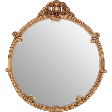 Premier Housewares Gold Finish Round Acanthus Leaf Wall Mirror