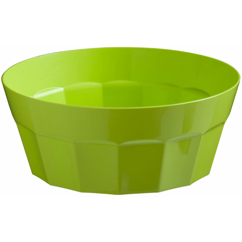 Premier Housewares Green Bowl PP Plastic Serving Bowls / Salad Bowl Ideal For Fruit Cereal Pasta Bowl Octagonal Shape Decorative Bowl 15 x 8 x 15