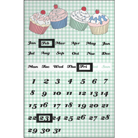 Premier Housewares Green Cupcake Magnetic Calendar