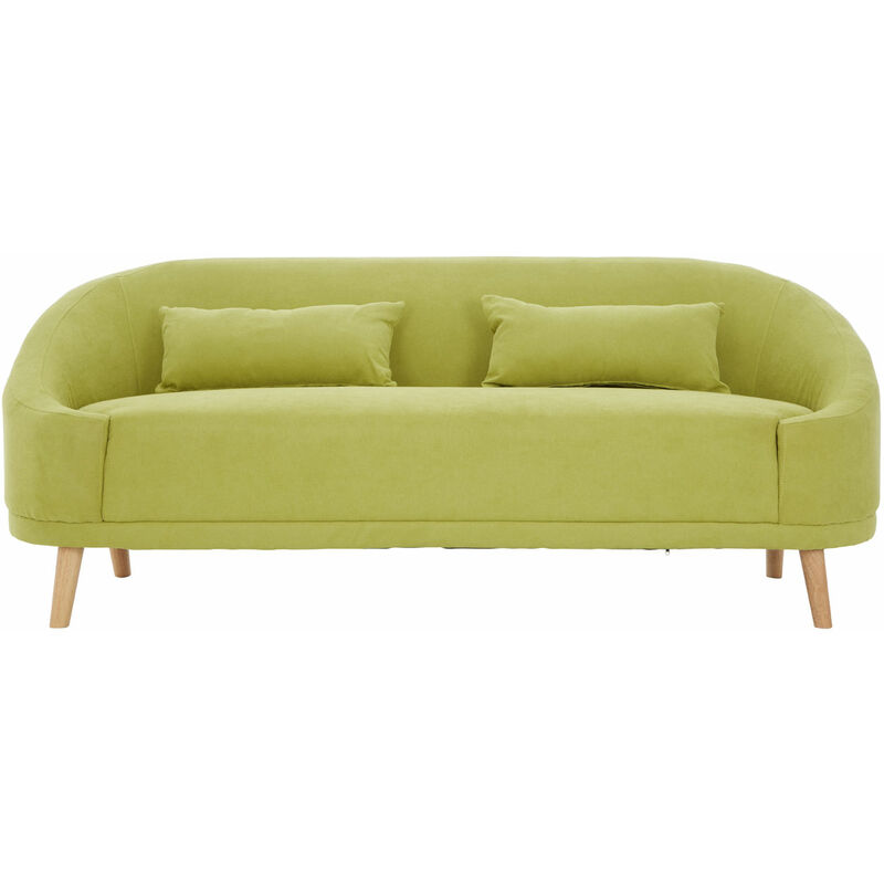 Premier Housewares Green Linen Two Seater Sofas Small Sofas for Small Rooms Padded Seats Small Sofa 2 Seater Sofa for lounge w206 x d82 x h81