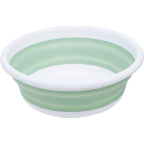 Premier Housewares Green White Collapsible Dish Rack / Cutlery Drainer Round Portable Compact Convenient for Everyday Use w38 x d38 x h14cm
