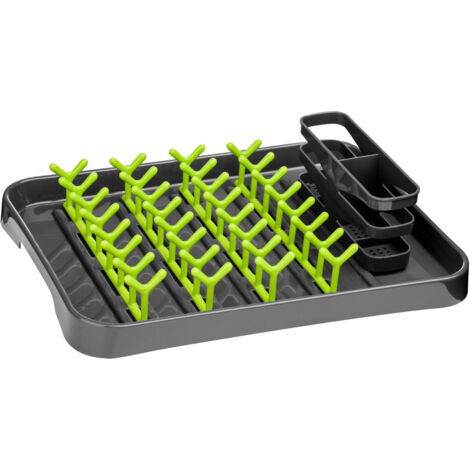 Premier Housewares Grey and Lime Green Dish Drainer