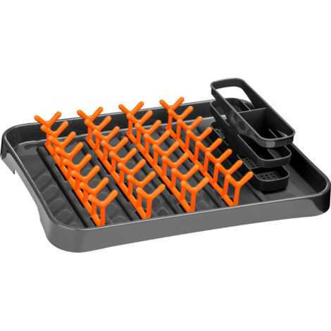 Premier Housewares Grey and Orange Dish Drainer