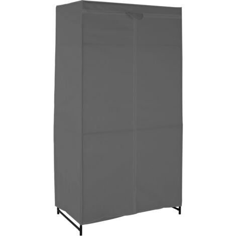 Premier Housewares Grey and White Fabric Wardrobe with Shelf