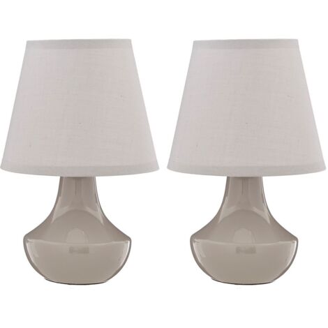 Premier Housewares Grey Ceramic Table Lamps - Set of 2