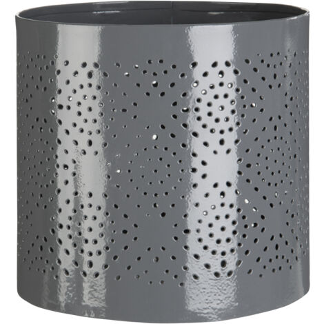 Premier Housewares Grey Finish Small Candle Holder Tealight Holder With Geometric Pattern Holders For Bedroom Living Room And Hallways 11 x 11 x 11