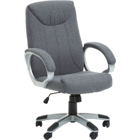 Premier Housewares Grey Home Office Chair with Grey Arms