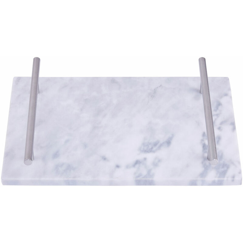 Grey Marble Tray with Silver Handles - Premier Housewares
