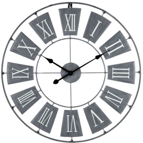 Premier Housewares Grey Metal Small Wall Clock