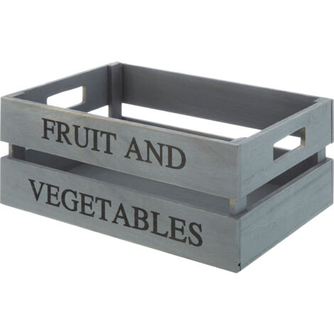 Premier Housewares Grey Wood Fruit and Vegetables Crate