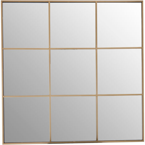 Premier Housewares Grid Wall Mirror with Gold Finish Frame